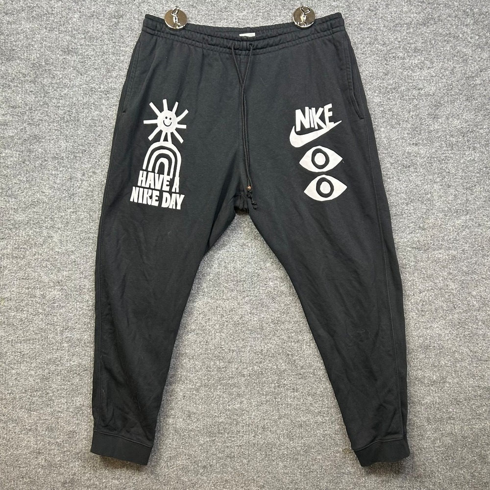 Nike Have A Nike Day Sweatpants Men's Black Drawstring Sportswear Joggers - XL